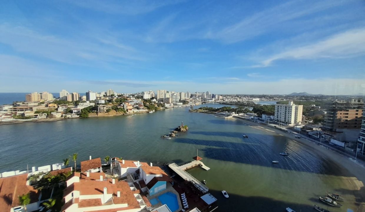 vista do mar da cobertura aguas do porto em guarapari